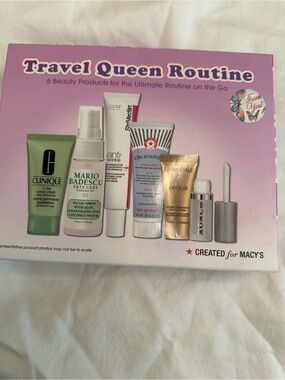 Travel Queen Routine Set with Pink and Gold Packaging